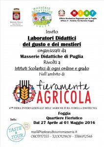 locandina invito Istituti Scolastici Fiera di Foggia -