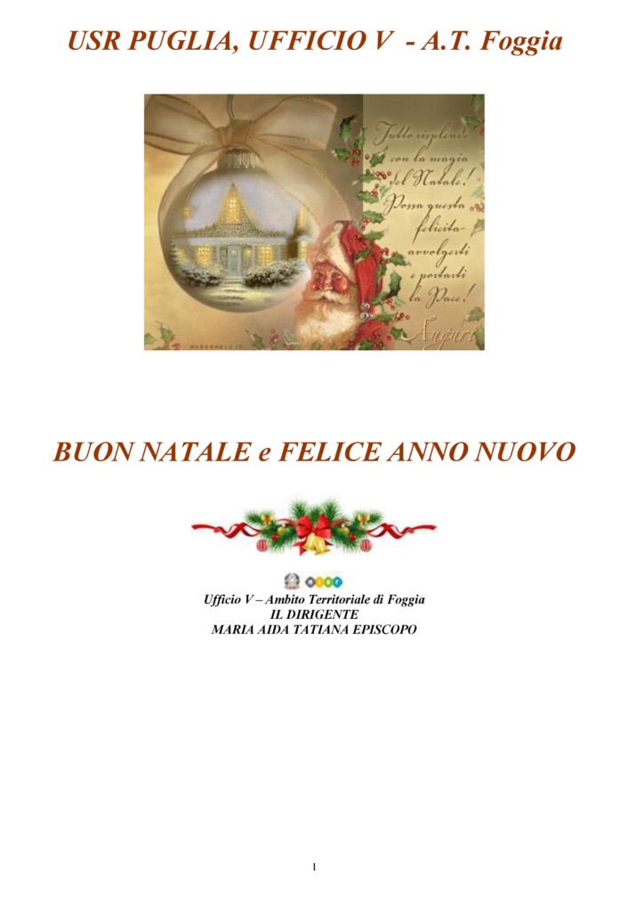 Buon Natale In Pugliese.Usr Puglia Ufficio V A T Foggia Buon Natale E Felice Anno Nuovo